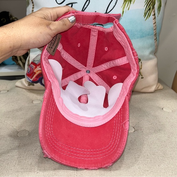 Funky Junque NWT! Coral Aloha Beaches Embroidery Distressed Patch Hat One Size - Picture 8 of 10